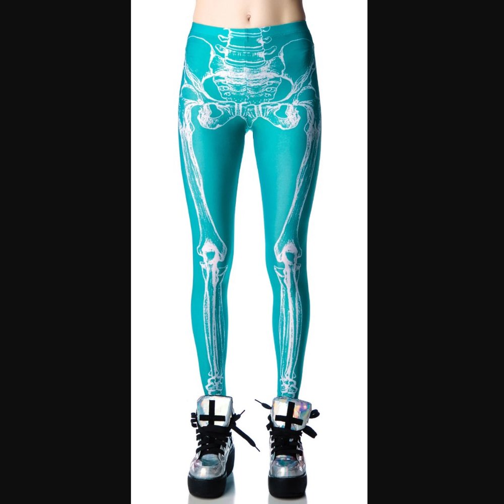 Iron Fist Wishbone Skeleton Leggings - size Large